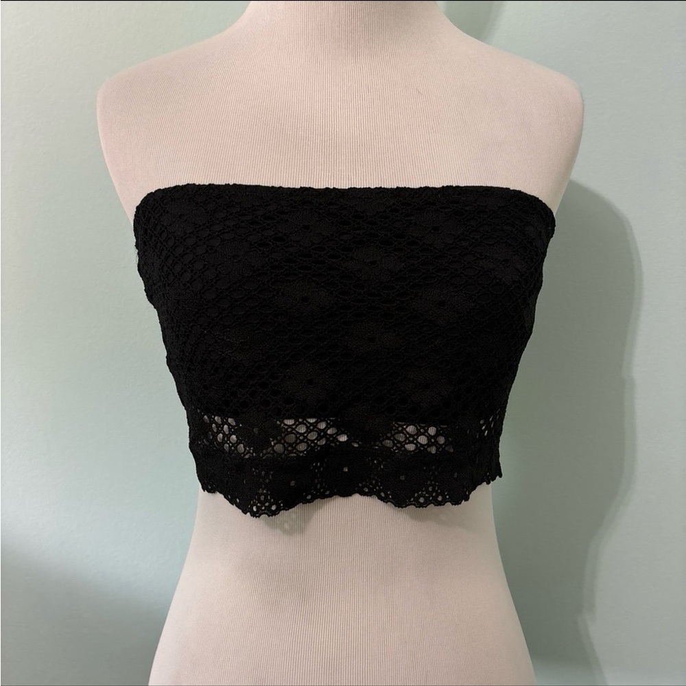NWT Aerie black lace bandeau top